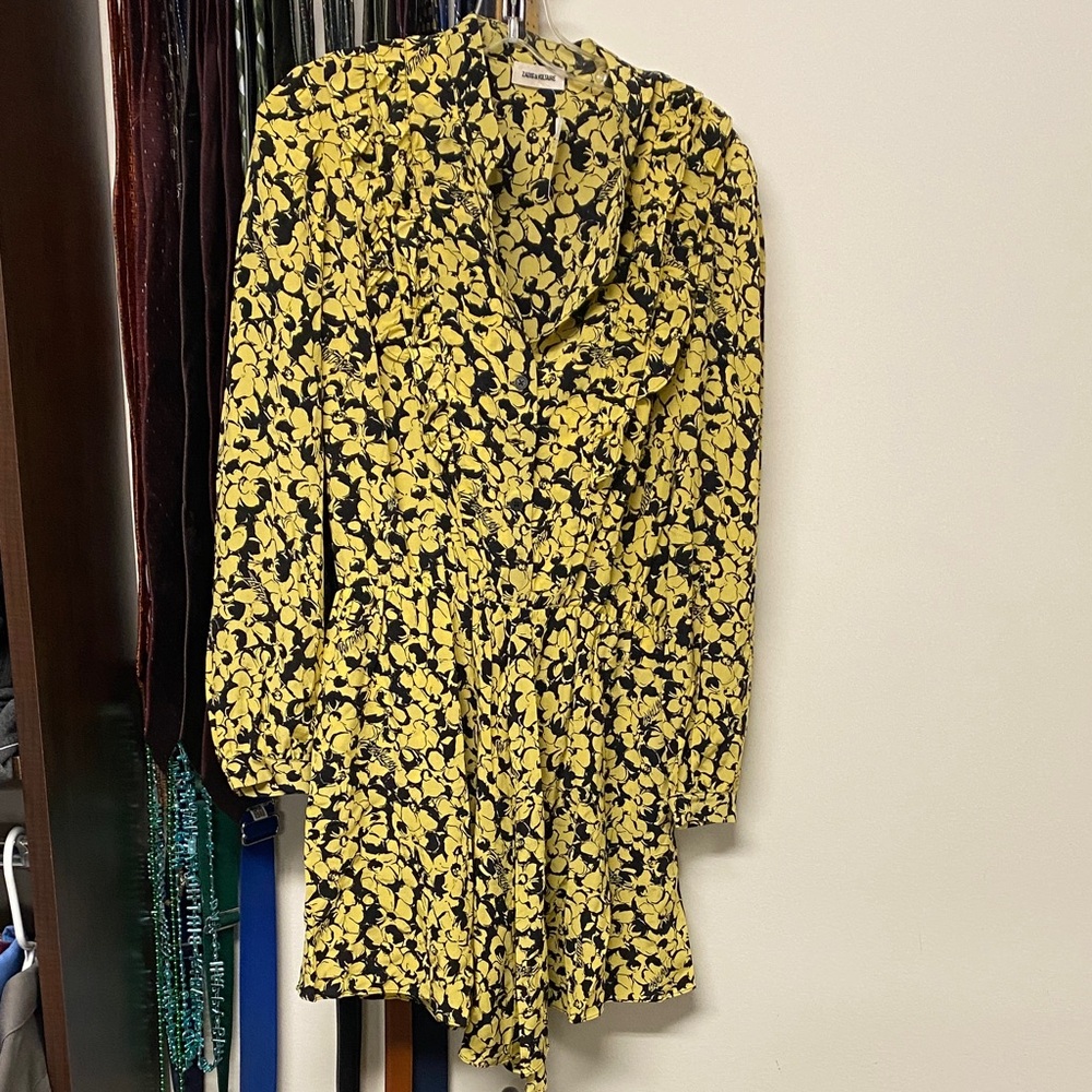 Zadig & Voltaire Floral Yellow and Black Dress